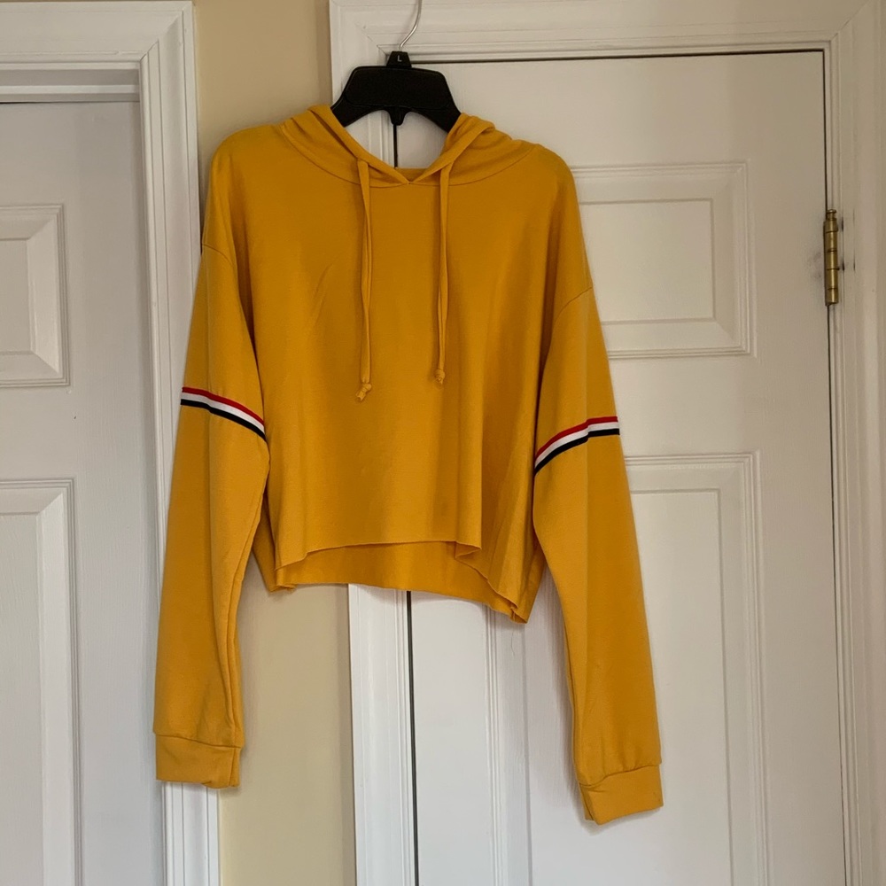 yellow crop hoodie